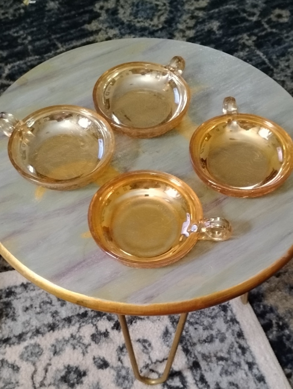 Vintage Jeanette Glass Nappy Bowls- Set of 4